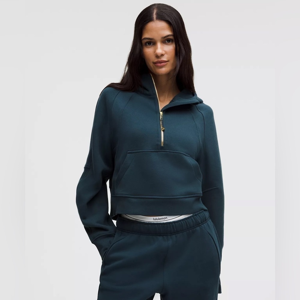 Lululemon Scuba Oversized Half-Zip Hoodie Indochine Blue & Gold Activewear